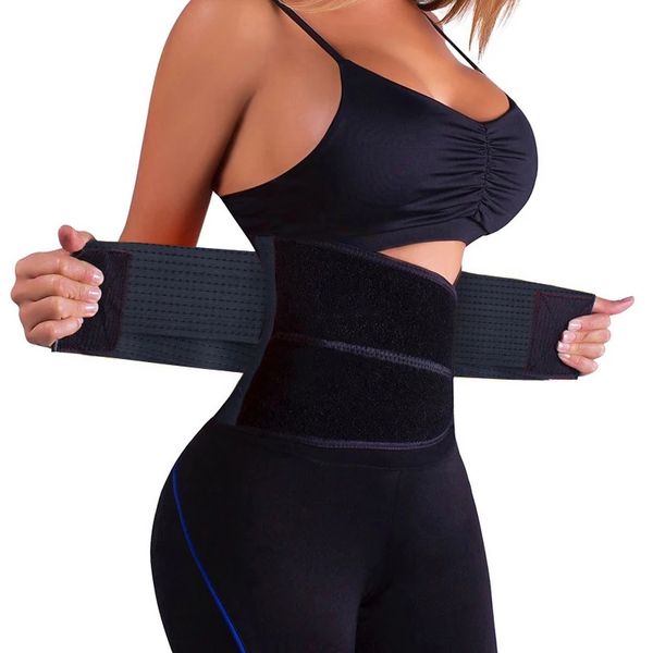 

neoprene elastic waist support back lumbar trimmer waist brace exercise slimming belt shaper protector fitness belt, Black;gray