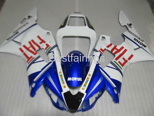 

7 gifts fairing kit for yamaha r1 1998 1999 white blue fairings yzf r1 98 99 ff36