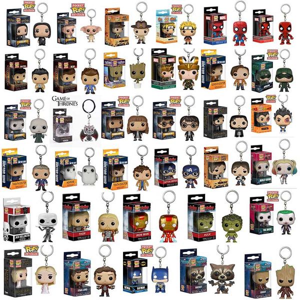 

Funko pop keychain harry potter marvel uper hero harley quinn deadpool goku piderman joker game of throne figurine toy
