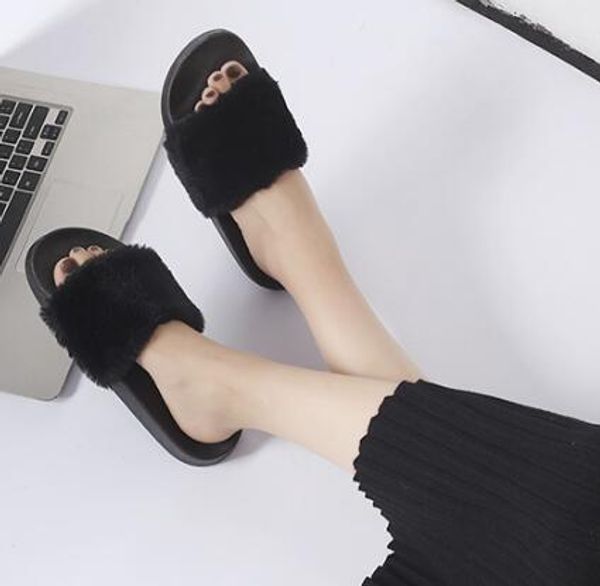 

2020 women men winter warm slippers casual cute home indoor cartoon plush unicorn shoes pantufas, Black