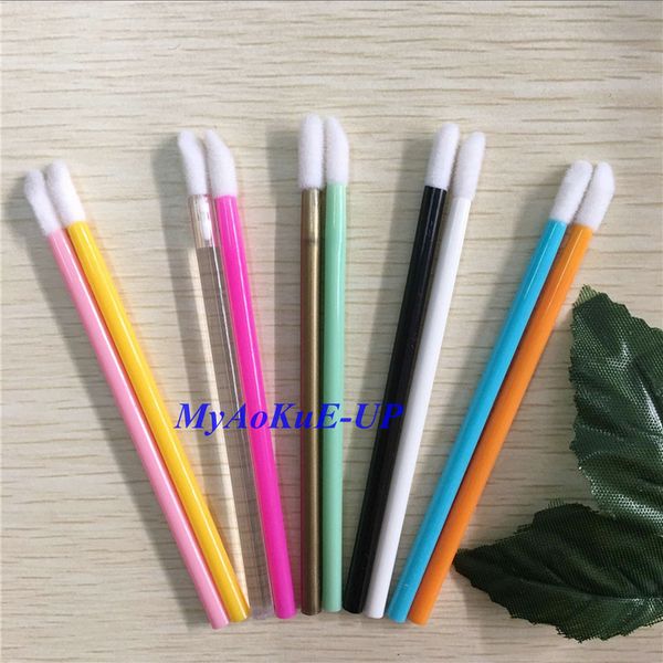 

wholesale 500 pcs 10 colors lipstick gloss disposable lip brush pen wands applicator brush professional beauty makeup tools