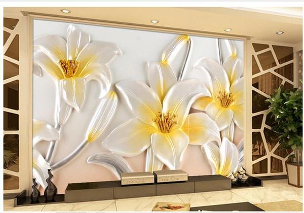 

фотообои, обои тисненые лили 3d-телевизор фон обои фрески