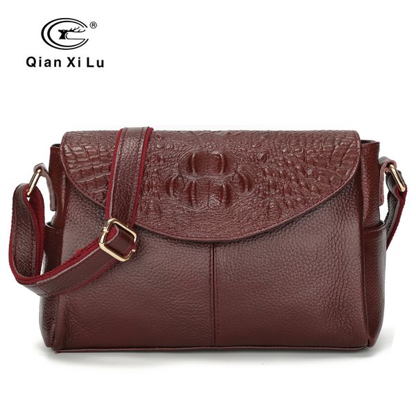 

vintage women's bags 2018 genuine leather alligotar bags lady tote shoulder bag casual leather messenger bag d18102303