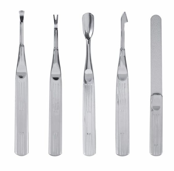 

stainless steel foot file cuticle spoon pusher dead skin fork callus rasp remover professional manicure pedicure tool set