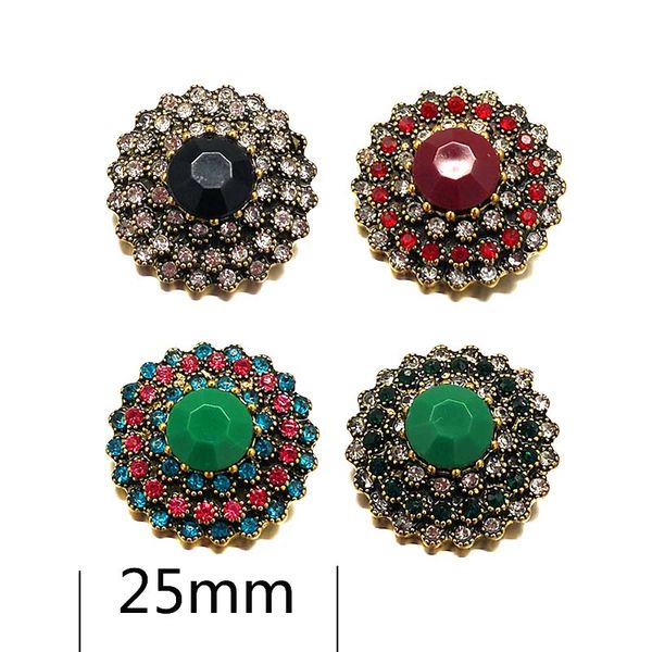 

wholesale w389 3d 18mm 25mm rhinestone metal snap button for bracelet necklace interchangeable jewelry women accessorie findings