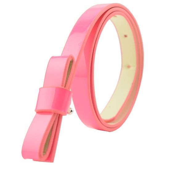 

little gilrls' pu elastic adjustable strech belt with leather bowknot closure, Black