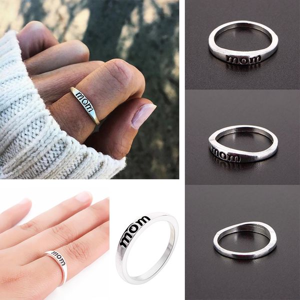 

2018 fashion love jewelry women rings vintage mom mother silver rings holiday gifts