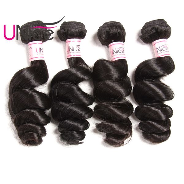 Unice Hair 3 4 5 Bundles Brazilian Indian Loose Wave Remy Bundle