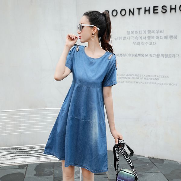 

tunic 2018 beach plus size large big elegant casual denim jean female women clothe summer party sundresses dress sundress, Black;gray
