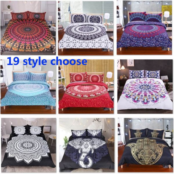 

19 дизайн постельные принадлежности наборы для пододеяльник наволочка случая 3шт / set elephant mandala bohemian одеяло обложка поставки дек