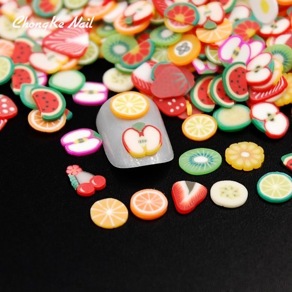 

new 2000pcs/pack 3d nail art fruit fimo slices polymer clay diy slice decoration nail sticker jewelry wholesale mj0021, Silver;gold