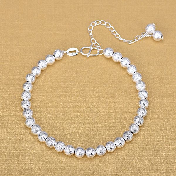 

wholesale silver matt beads bracelets 925 fashion bracelets fine fashion bracelet, Black