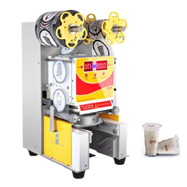 Macchina automatica per sigillare tazze di yogurt BEIJAMEI per tè a bolle / macchina sigillatrice per tazza di spremiagrumi 95mm 90mm