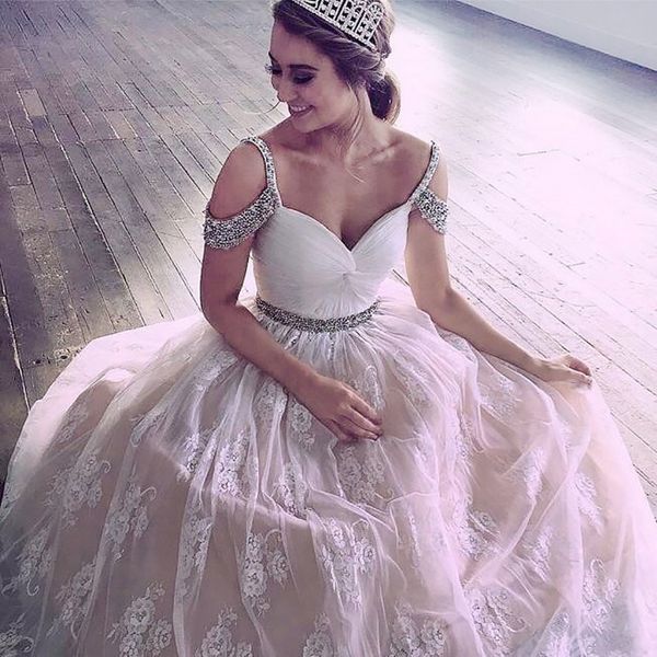 

fashion cold shoulder evening prom dress long bling crystal beaded a line champagne inner white lace party formal gowns dresses new, Black;red