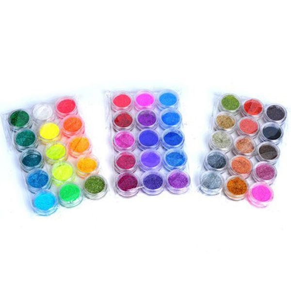 

yinikiz shining nail glitter powder diy nail art design 45colors uv gel polish dust manicure decoration tips, Silver;gold