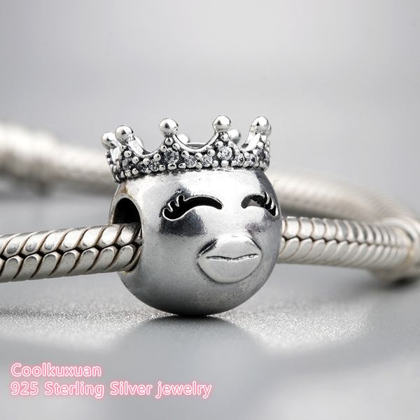 

2018 spring authentic 925 sterling silver princess charm, clear cz charm beads fit brand charms bracelet diy jewelry making, Black