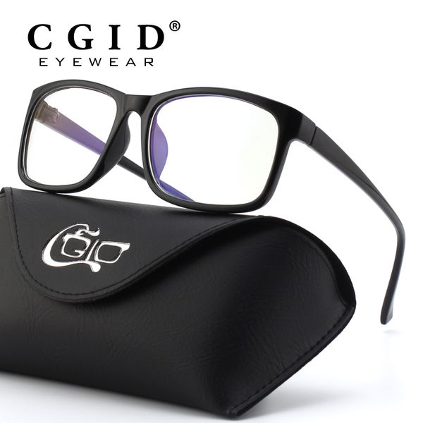 

cgid blue light blocking glasses anti glare fatigue blocking safety glasses for computer phone vintage rectangle frame ct12, Silver