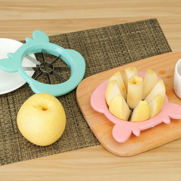 

новый милый мультфильм apple slicer лезвие из нержавеющей стали медведь формы apple corer экономия времени фрукты сеялка резак кухня инструм