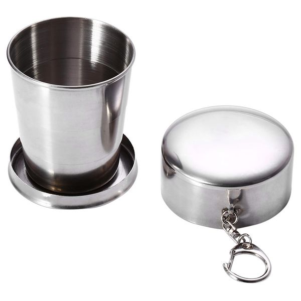 

portable retracted stainless steel cup outdoor collapsible tumbler stainless steel material, high luster and elegant appearance