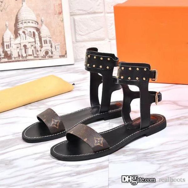 

caution women print leather nomad sandal designer leather outsole perfect flat canvas plain sandal size36-41, Black