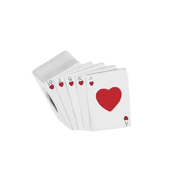 

fits charms pandora bracelets summer playing cards charm beads original 925 sterling silver charm diy jewelry for women making wholesale, Bronze;silver