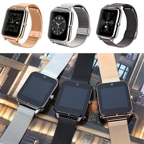

Smart watche z60 bluetooth touch creen martwatch 1 54 quot inch three color tainle teel watch upport camera im card m remind for
