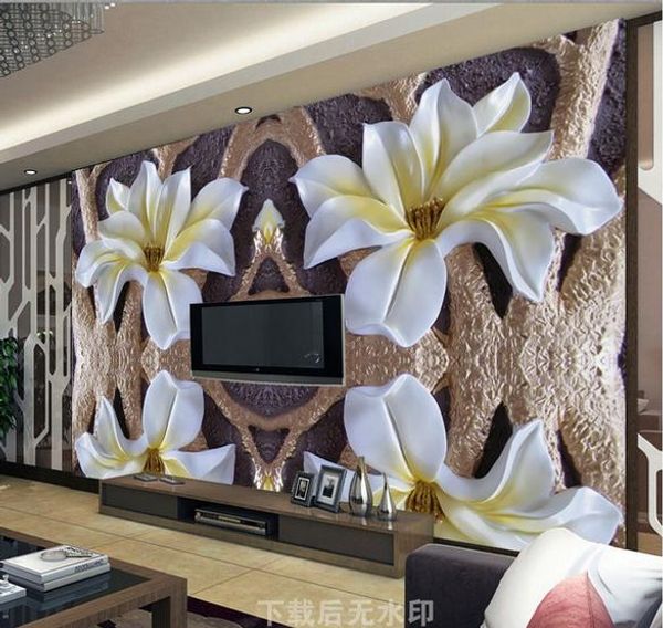 

тиснением цветок настенной росписи 3d обои 3d обои для тв фоне