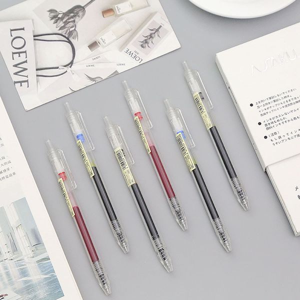 

10pcs/lot japanese minimalist stationery black simple student gel pen 0.5 mm fountain pen office student signature water