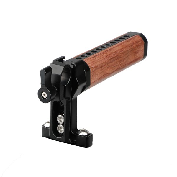 

camvate cheese handle wooden grip with rod clamp (black/red thumbsrew