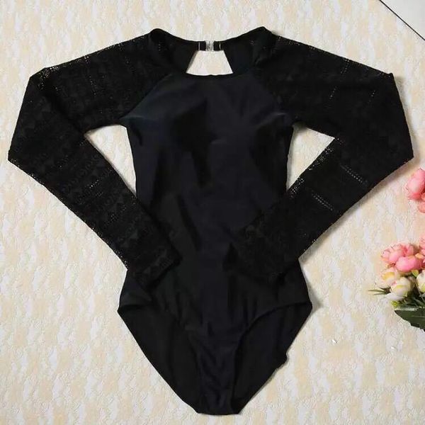 

корейская версия твердых рукавами солнцезащитный крем купальник сексуальные кружева, White;black