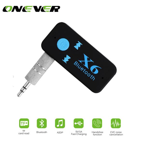 

onever usb bluetooth aux audio receiver adapter 3.5mm jack 4.1 aux bluetooth handscar kit tf card a2dp mp3 music receiver