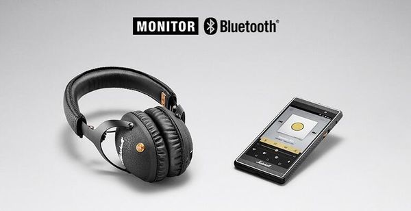 

marshall monitor bluetooth headphones hi-fi prowess wireless bluetooth heavy-duty cast metal hinge extreme comfort experience dhl free