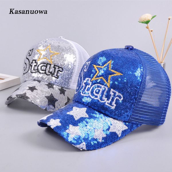 

kasanuowa fashion style summer baseball caps for women letter stars men basketball caps outdoor sports snapback hats, Blue;gray