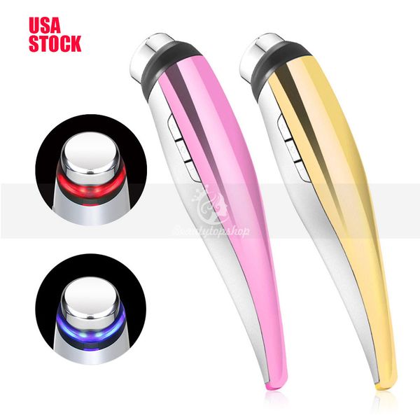 

usa shipping portable red blue light therapy ultrasonic facial massager pn skin rejuvenation ion face cleaner beauty care machine