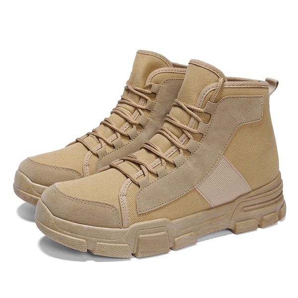 

2018 new korean fashion martin boots men's help autumn outdoor desert england retro men's canvas boots, Black