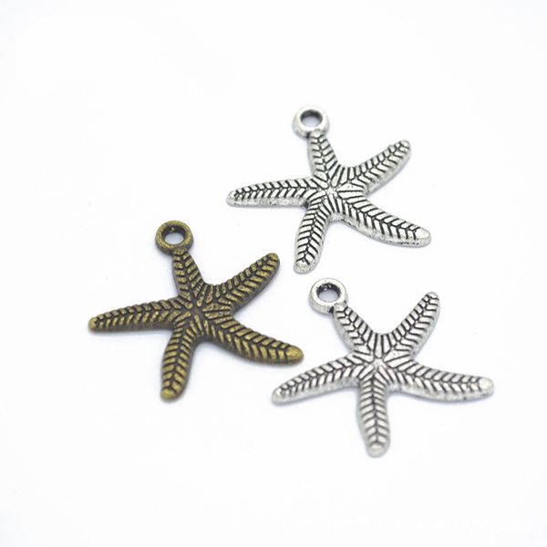

bulk lot 60pcs of 25*24mm starfish charm pendants wholesale charms antique bronze antique silver jewelry findings, Bronze;silver