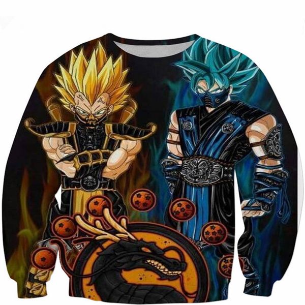 

new arrival fashion men/women anime dragon ball funny 3d printedsweatshirt style fashion casual sweatshirt b275, Black