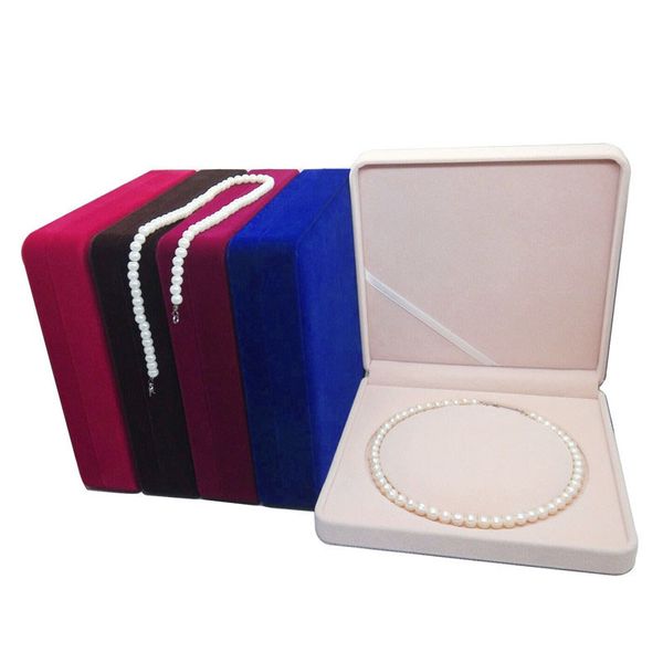 Custodia per collana di perle fresche in velluto Custodia rotonda per gioielli Scatola per imballaggio di gioielli Scatole regalo per trasporto di gioielli QW7475