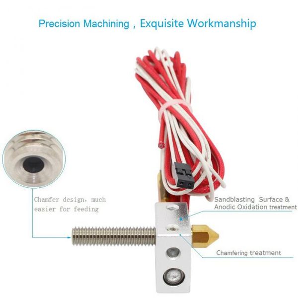 

12v 0.4mm mk8 nozzle extruder end kit for 3d printer xxm8