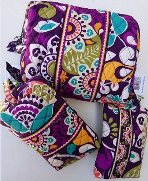 

nwt set of 3 zip cosmetic bag storage pouch purse