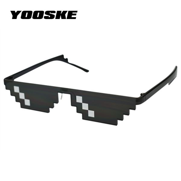 

yooske new deal with it glasses men thug life glasses pixel women man sunglasses black mosaic sun, White;black