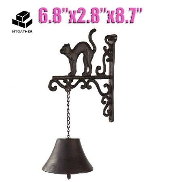 

mtgather cast iron door bell metal rustic wall mounted cat design doorbell for welcome store outdoor home decorations gift