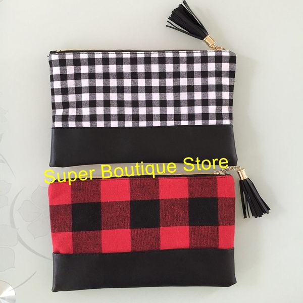 

customize buffalo plaid makeup bag good quality 2 colors ready to ship in stock clutch bags cosmetic bag women clutch wholesale