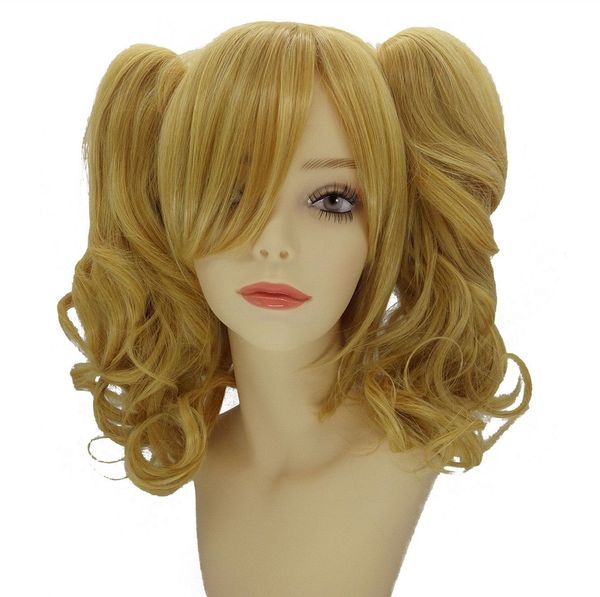 

women's golden wigs 2 ponytails hair wig 35cm blonde, Black