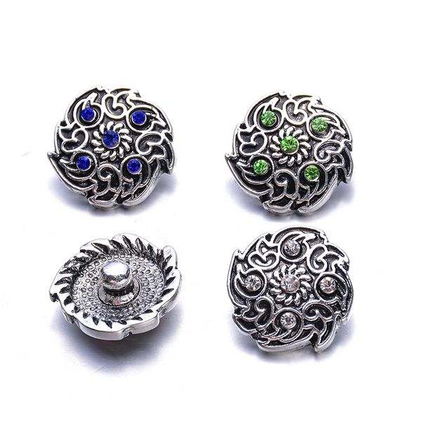 

10pcs 4colors 2018 new snap jewelry crystal snap button fit 18mm leather metal snap button bracelet valentine's day gift, Bronze;silver