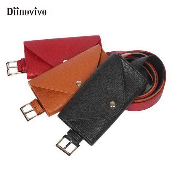 

diinovivo fashion women waist bag quality pu leather belt bag female travel vintage fanny pack waist pouch phone bags whdv0631