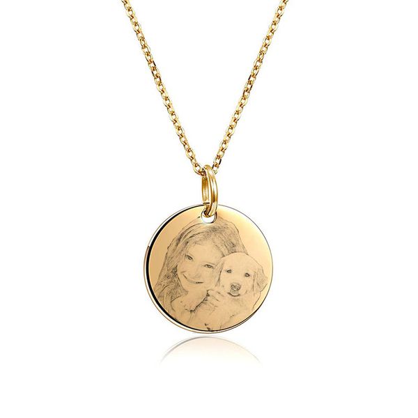 

customized personalized p engraved necklace girl jewelry stainless steel disc charm blank gold necklace for women bridesmaid gift nl2650, Silver