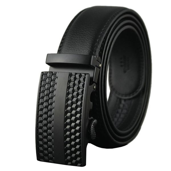 

2017 plus size men's leather belts 130 140 150cm with automatic buckle black tan fashion strap designer wide cintos cowskin belt, Black;brown