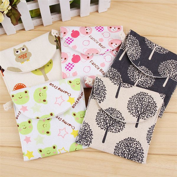 

new lovely and fresh sanitary napkin storage bag cartoon sanitary towel package small napkin bag t3i0003