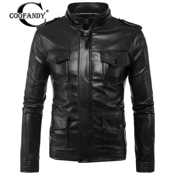 Manga Cuero Moda Cremallera Compre De Con Capucha Larga Botón twqnAfg